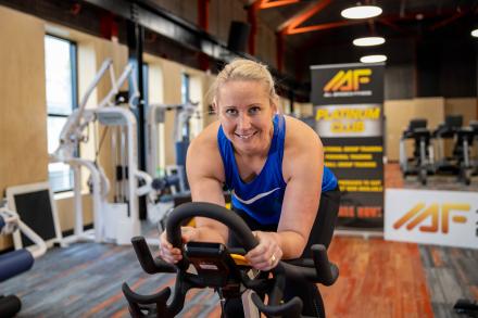 Michelle Chopping taking Spin at All Aerobics Fitness in Hobart